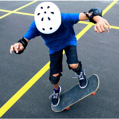 A kid on a skateboard