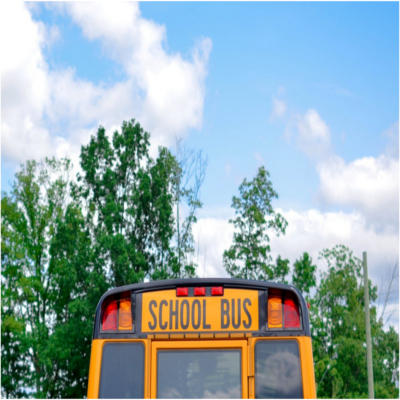 The back of a school bus