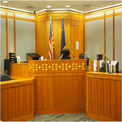 An empty courtroom