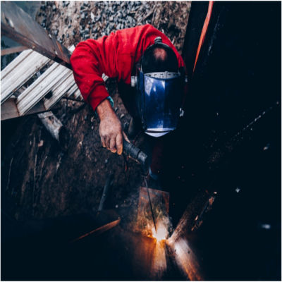 A welder working