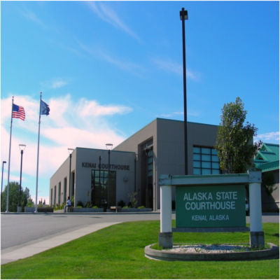 The outside of the Kenai, Alaska courthouse